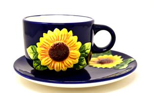 coffee cup with sunflower