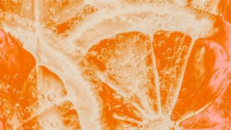 macro photo of orange and air bubbles