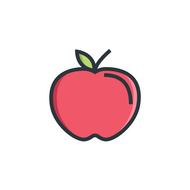 apple, fruit red as a drawing