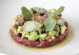 beef tartare in a restaurant