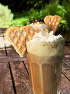 iced coffee and waffles