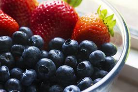 red and Blueberries Bowl