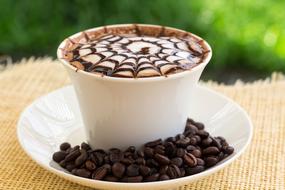 coffee in a white cup for a gourmet