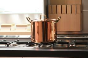 new Copper Pot on stove