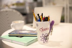 Table Coffee Cup and pens