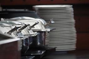 Food Buffet Restaurant black and white