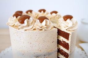 frosted Cake with chocolates