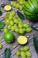 Green Melon and grapes Fruit