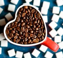 Coffee Beans in ceramic Cup