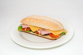 Pepito Sandwich With Cheese on a white plate