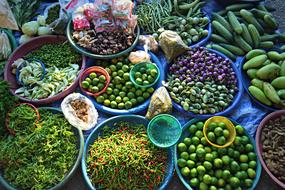 Tropical Fruit and Vegetables on the market in thailand