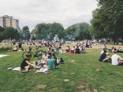People green grass park