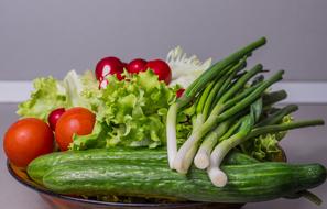 Vegetables Cucumber and Onion and tomato