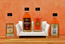 MenS Round Sofa Rum bottles