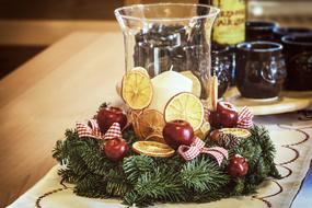 Vintage Christmas Decorations and drinks