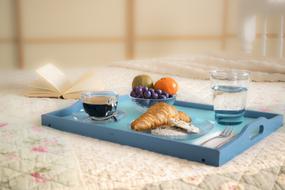 breakfast on a tray In the bed