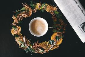 Coffee Cup and wreath