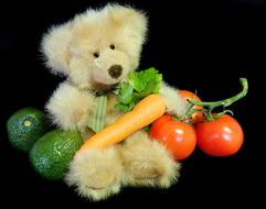 Teddy Bear and vegetables