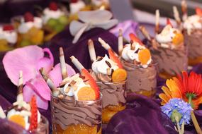 Dessert Delicious Sweet and flowers