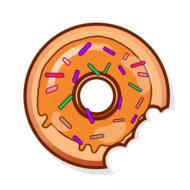 drawn bitten off orange donut