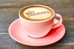 Pixabay logo as coffee art