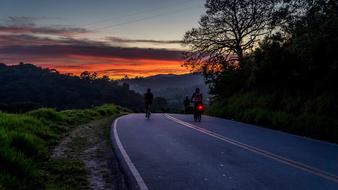 highway through forest in brazil at dusk