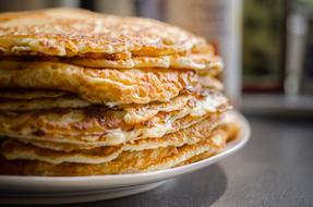 stack of pancakes on a plate close-up