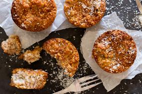 banana muffins with coconut flakes