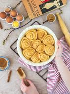 cinnamon buns on the table