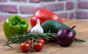 Garlic and Tomatoes and Pepper and avocado