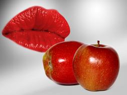 Fruit Apple Red and lips