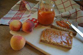 peach jam on bread as dessert