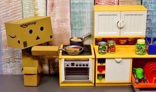 Danbo Figure in the kitchen