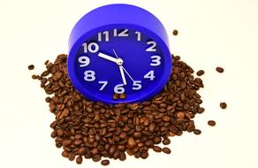 Coffee ansd blue clock