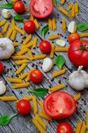 colorful ingredients for italian pasta