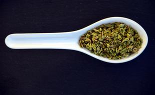 Oregano, Spice in white spoon Close Up