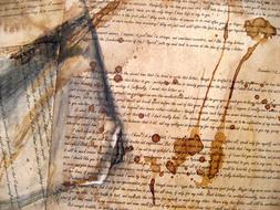 coffee stains on documents