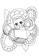 cute cat coloring page design drawing