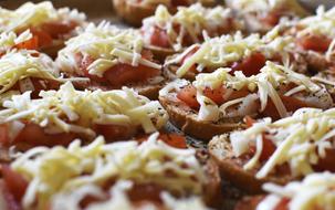 hot homemade cheese sandwiches close up