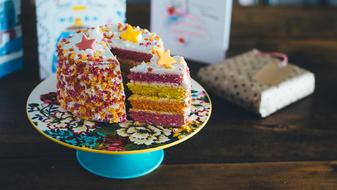 Cake Colourful plate