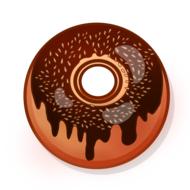 donut with chocolate fondant and sesame seeds