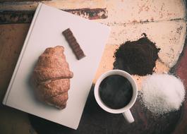 Croissant and Coffee and Chocolate