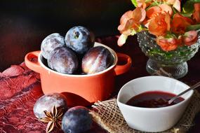 plum jam in a bowl