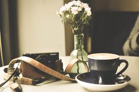 vintage camera on the table as a still life