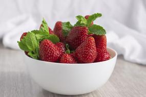 red Strawberry white bowl