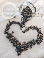 Coffee heart Beans Jar