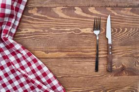 Cover Fork and knife on Table