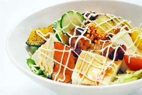 vegetable salad with gourmet sauce