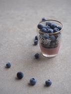 Closeup photo of blueberries in glass