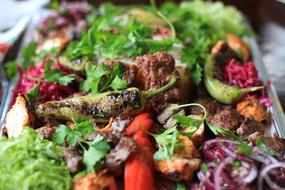 Food Restaurant lamb salad